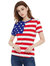 Round Neck American Flag Top July Of 4th USA Patriotic T-Shirt Blouse - Round Neck