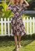 Round Neck Floral Pleated Dress