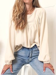 Round Neck Gathered Blouse