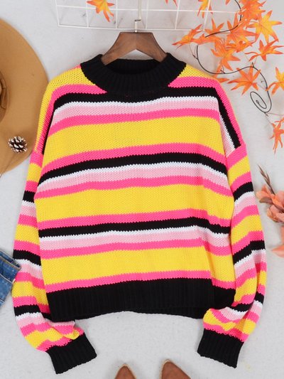 Anna-Kaci Round Neck Retro Striped Sweater product