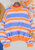 Round Neck Retro Striped Sweater - Orange