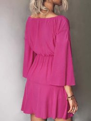 Ruched Tie Neck Dress