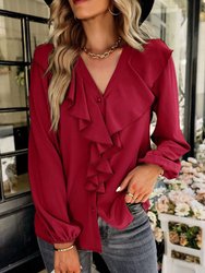 Ruffle Front Vintage Blouse