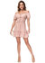 Ruffle Sleeve Drawstring Square Neck Mini Dress