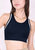 Scoop Neck Contrast Sports Bra - Black