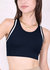 Scoop Neck Contrast Sports Bra - Black