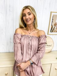 Semi Sheer Boho Peasant Off the Shoulder Top