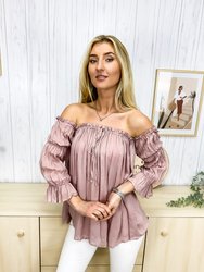 Semi Sheer Boho Peasant Off the Shoulder Top