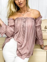 Semi Sheer Boho Peasant Off the Shoulder Top