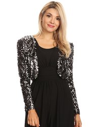 Sequin Bedazzled Bolero - Black/Silver