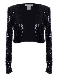 Sequin Bedazzled Bolero - Black