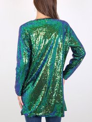 Sequin Open Front Cocktail Outerwear Jacket