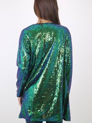 Sequin Open Front Cocktail Outerwear Jacket