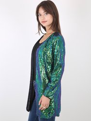 Sequin Open Front Cocktail Outerwear Jacket