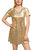 Sequin Shift Tunic T-Shirt Mini Dress - Gold