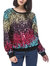 Sequin Sweatshirt Round Neck Top Long Sleeve Ribbed Cuffs Outerwear