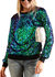 Sequin Sweatshirt Round Neck Top Long Sleeve Ribbed Cuffs Outerwear - Mermaid