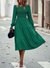 Shirred Bodice Tiered Dress - Green