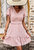 Shirred Waist Ditsy Floral Dress - Pink