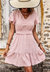Shirred Waist Ditsy Floral Dress - Pink