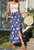 Shirred Waist Floral Maxi Skirt - Navy