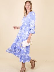 Shirred Waist Floral Print Dress