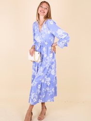 Shirred Waist Floral Print Dress