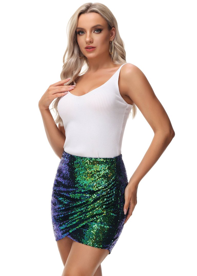 Short Sparkly Sequin Mini Skirt