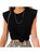 Shoulder Pad T-Shirt Tank Tops - Black