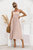 Smocked Back Button Dress - Beige