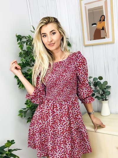 Anna-Kaci Smocked Chest Long Sleeve Floral Dress product