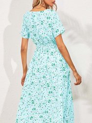 Soft Floral Everyday Cross-Front Dress