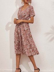 Soft Floral Everyday Cross-Front Dress