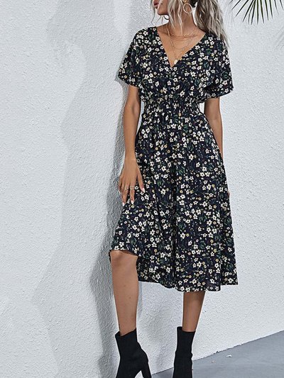 Anna-Kaci Soft Floral Everyday Cross-Front Dress product