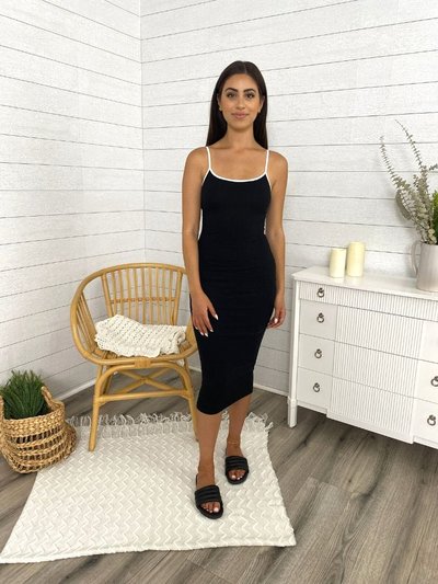Anna-Kaci Soft Lounge Ribbed Contrast Hem Midi Dress product