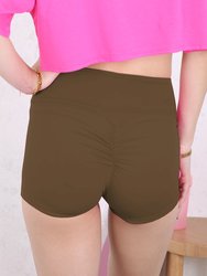 Solid Color High Waist Sports Shorts