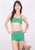 Solid Color High Waist Sports Shorts - Green