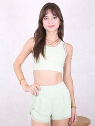 Solid Color Layered Sports Shorts