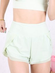 Solid Color Layered Sports Shorts