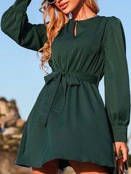 Solid Keyhole Front Dress