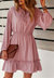 Solid Shirred Waist Dress - Mauve Pink