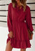 Solid Shirred Waist Dress - Red