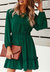 Solid Shirred Waist Dress - Green