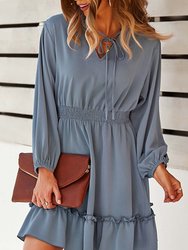 Solid Shirred Waist Dress