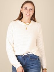 Solid Textured Knit Fall Sweater