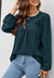 Solid V Line Ruffle Blouse