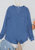 Solid Waffle Knit Patch Pocket Sweater - Blue