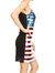 Spaghetti Strap Sleeveless USA American Flag Patriotic Sequin Dress