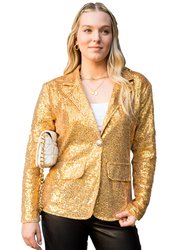 Sparkle Sequin Blazer Jacket - Gold