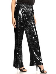 Sparkly Sequin Flare Wide Leg Pants